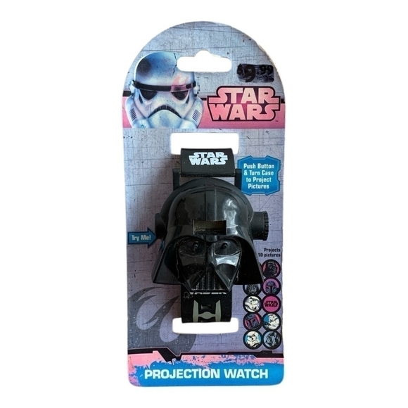 NIB Vintage Kids Watch DISNEY Star Wars Projection Watch Darth Vader Black Watch - Picture 2 of 3